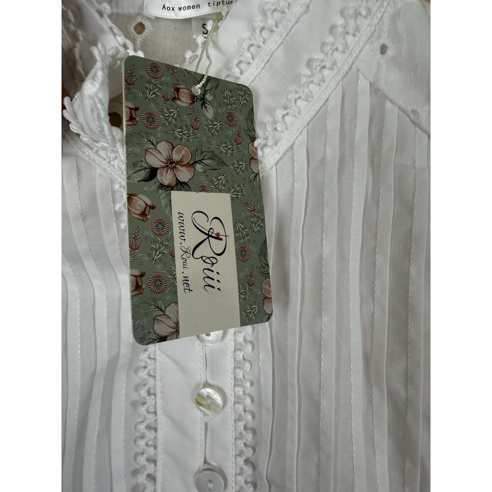 Asap Fashion Group Women’s S White Eyelet Lace Boho Victorian Mini Dress NWT - Picture 12 of 16